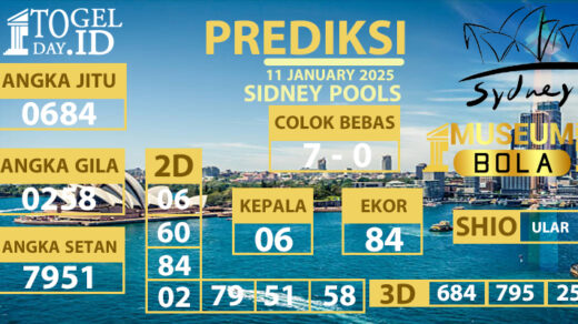 Prediksi Sidney Pools 11 January 2025